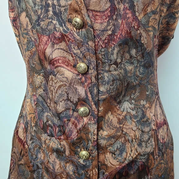 Studio Femme vintage button-down vest, sz 14 (PTP 23 inches) - Picture 5 of 9